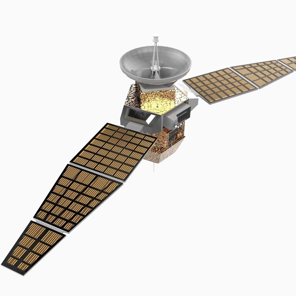 Communications Satellite 3D Model .max .obj .3ds .c4d .lwo .lw .lws .ma
