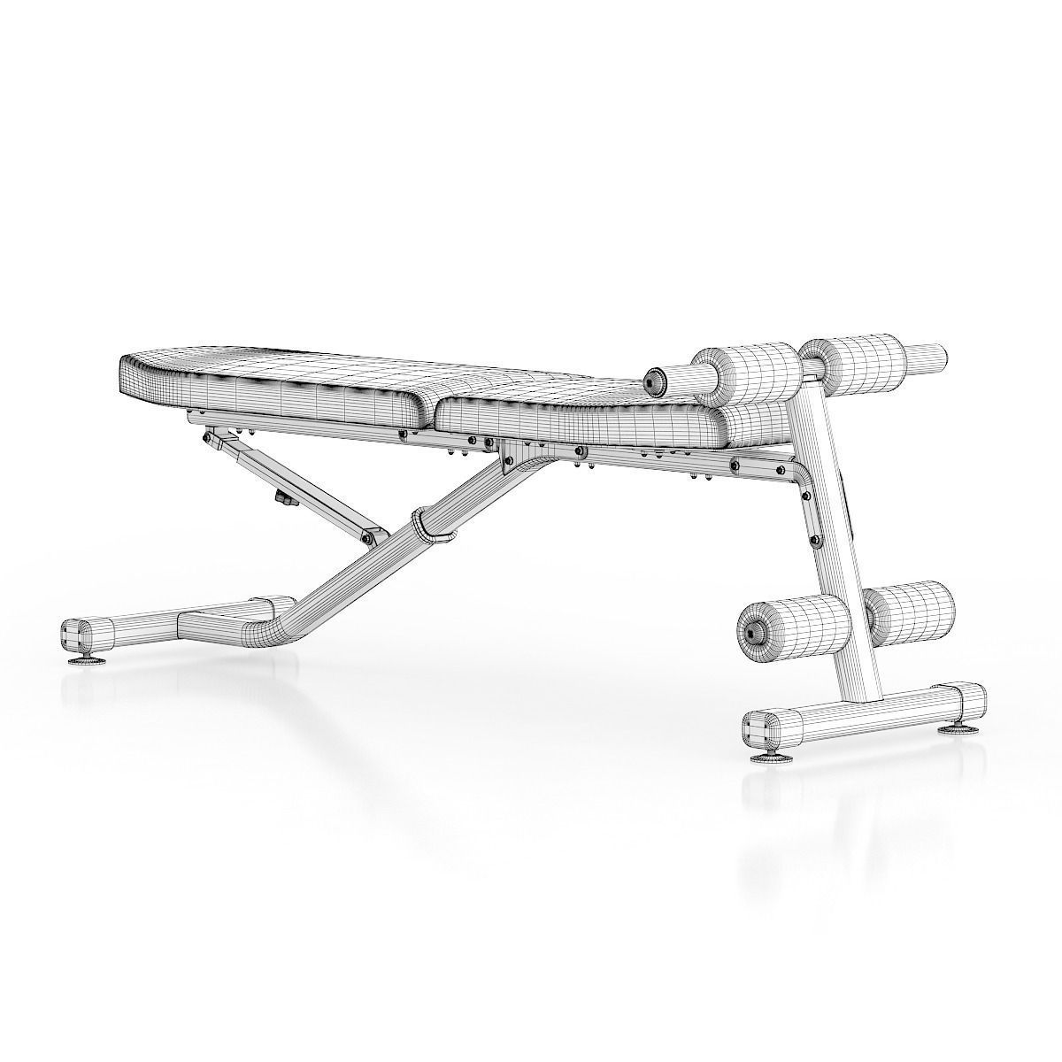 Adjustable Gym Bench 3D model_3