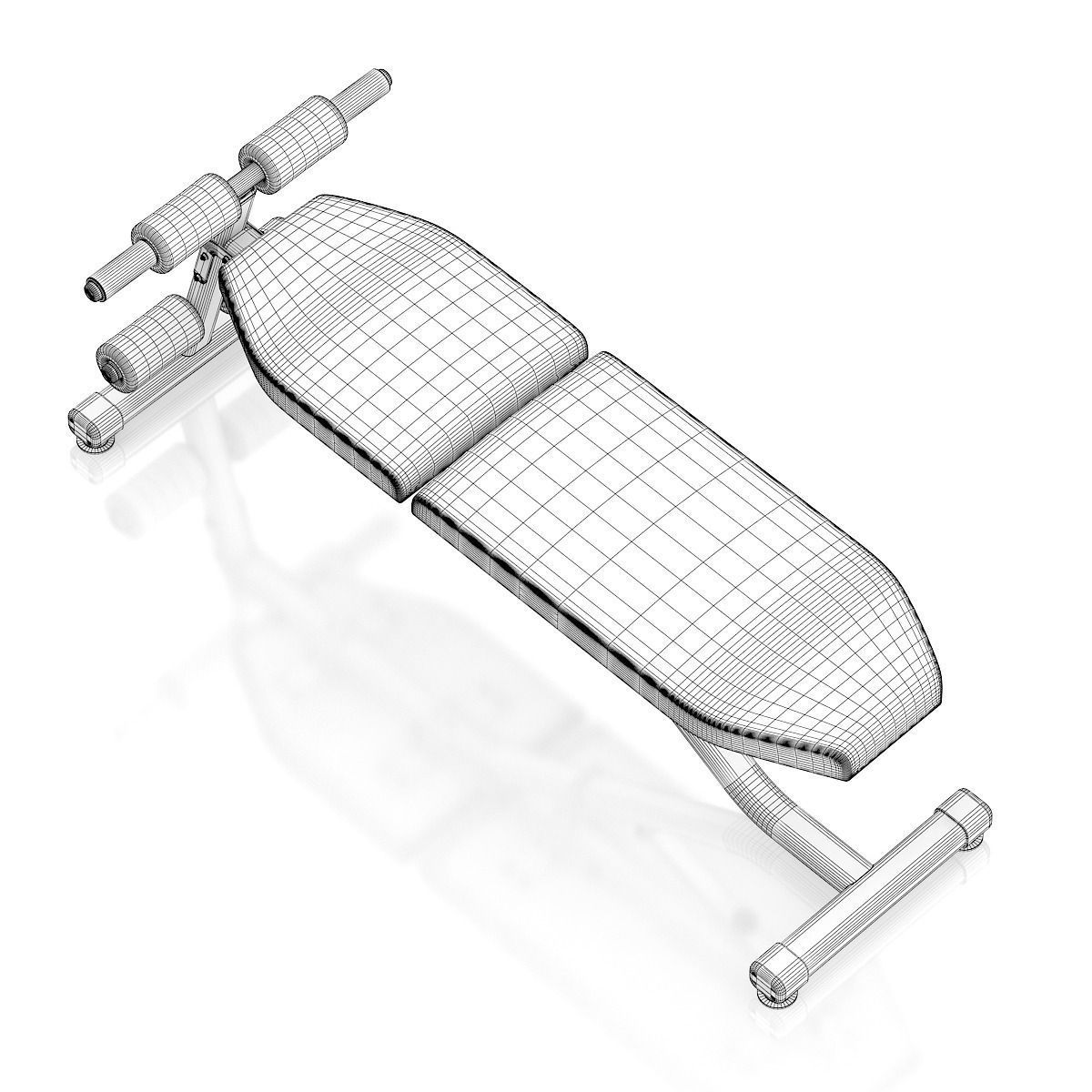Adjustable Gym Bench 3D model_5