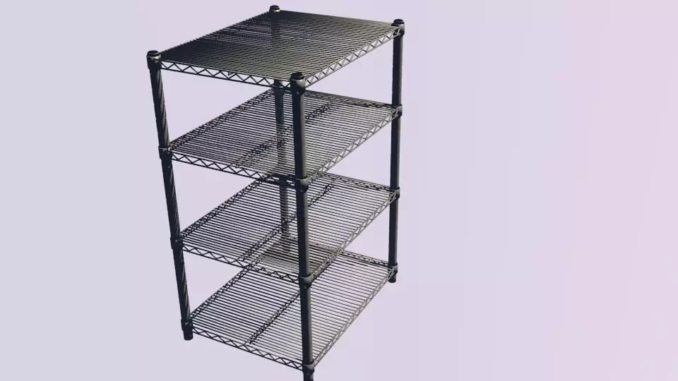 Steel Shelves Low-poly 3D model
