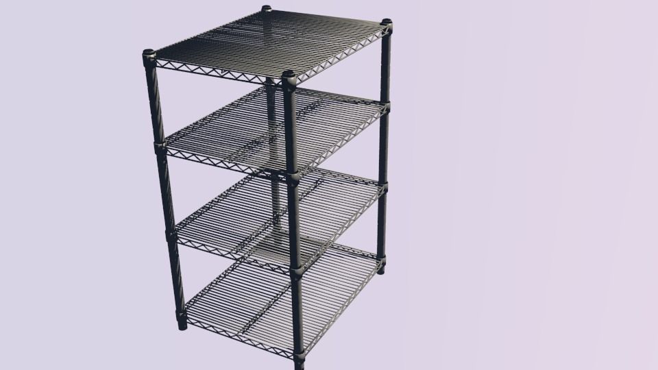 Steel Shelves Low-poly 3D model_0