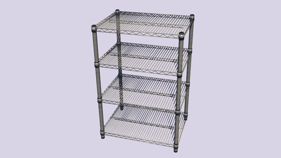 Steel Shelves Low-poly 3D model_1