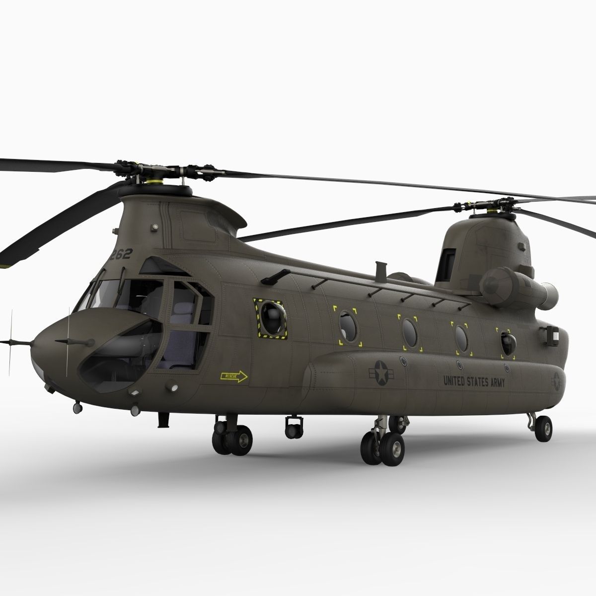 CH47 Chinook Helicopter PreRigged for Craf... 3D Model ...