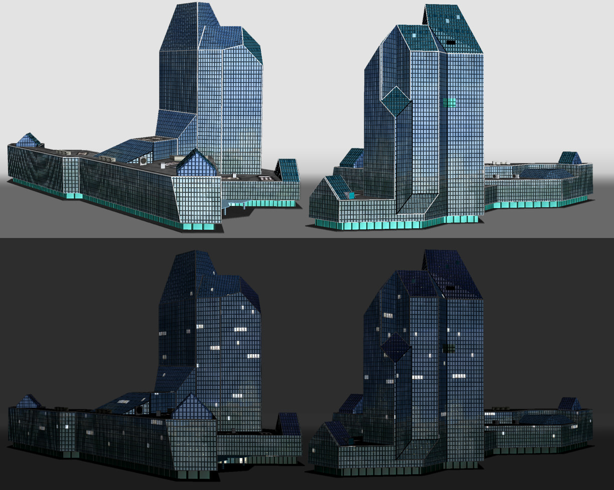 Skyscraper Low-poly 3D model_7