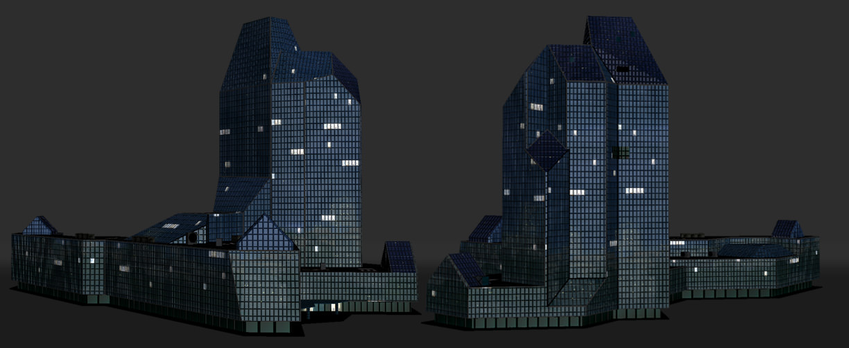 Skyscraper Low-poly 3D model_6