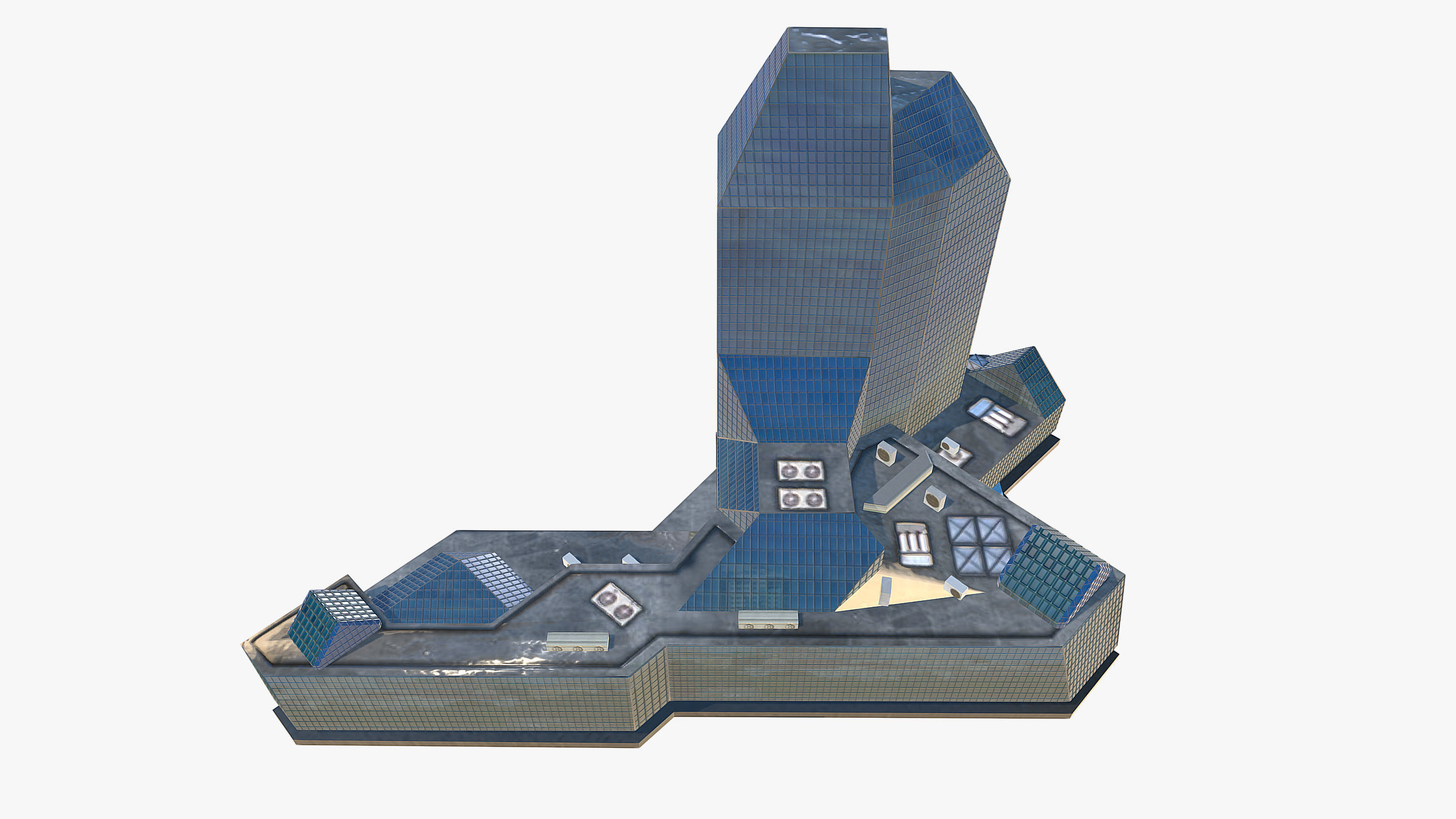 Skyscraper Low-poly 3D model_1