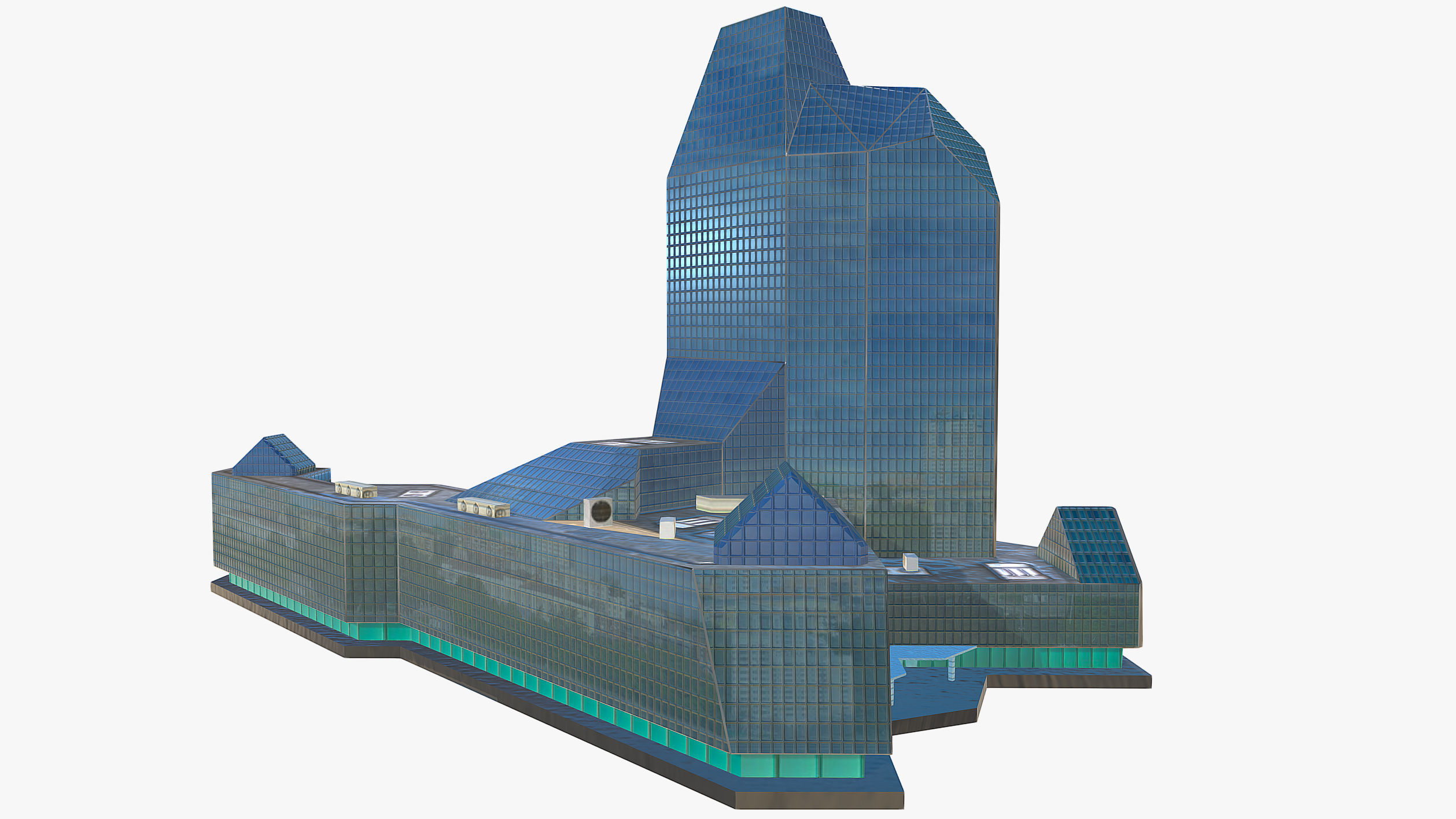Skyscraper Low-poly 3D model_0