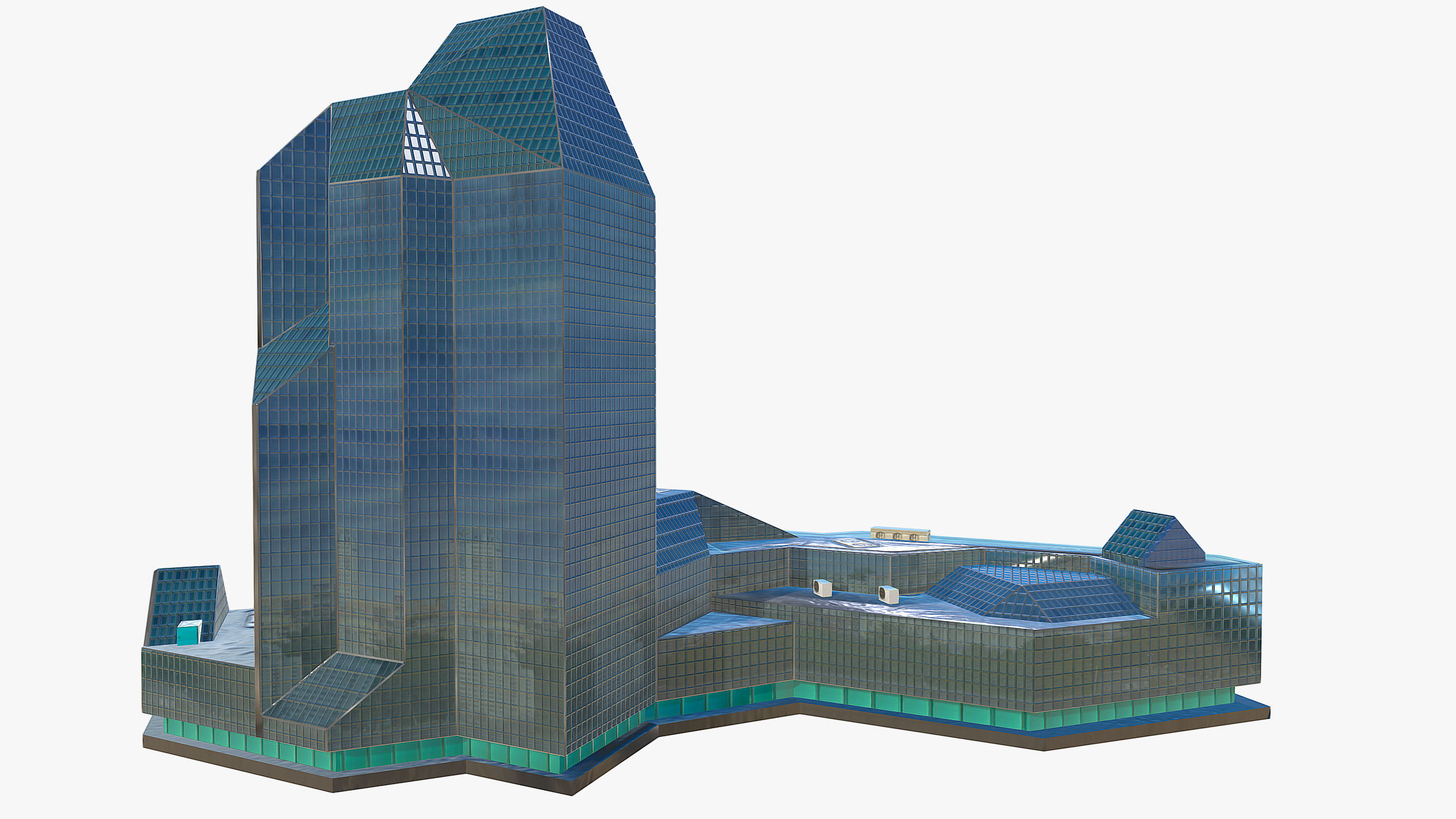 Skyscraper Low-poly 3D model_2
