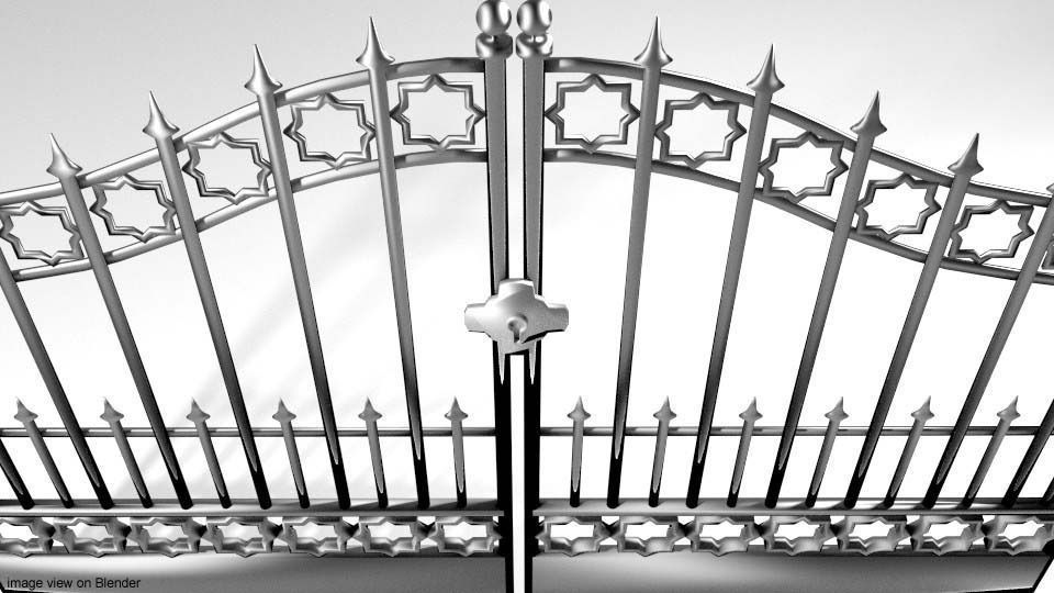 Steel Door Gate Type 4 3D model_2