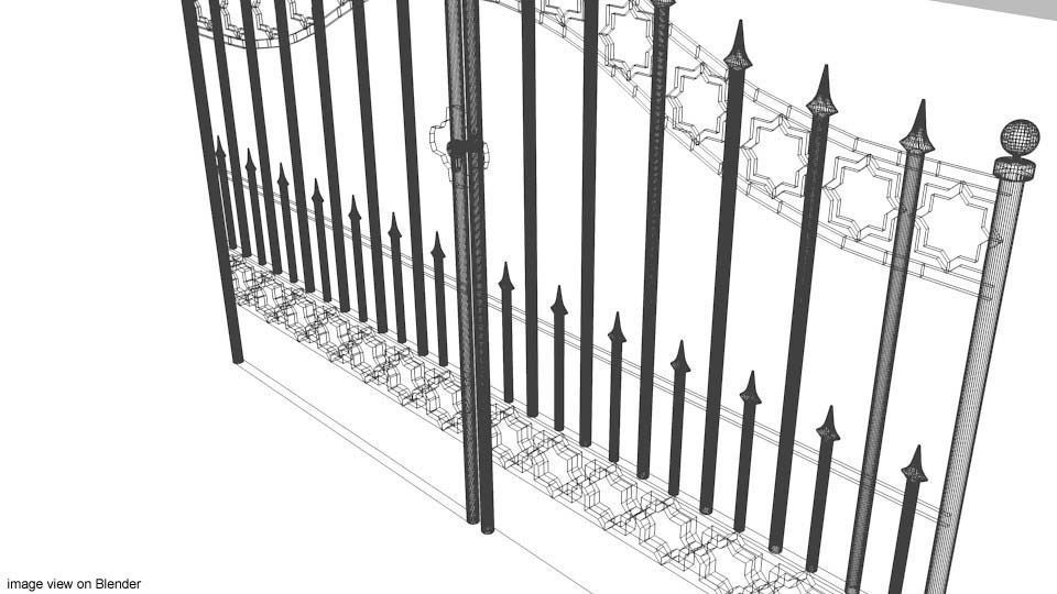 Steel Door Gate Type 4 3D model_3
