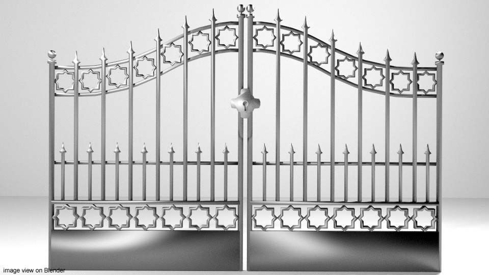 Steel Door Gate Type 4 3D model_1