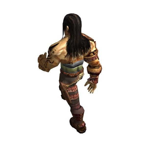 Warrior Low-poly 3D model_1