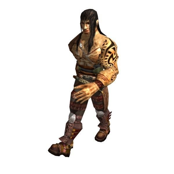 Warrior Low-poly 3D model_5