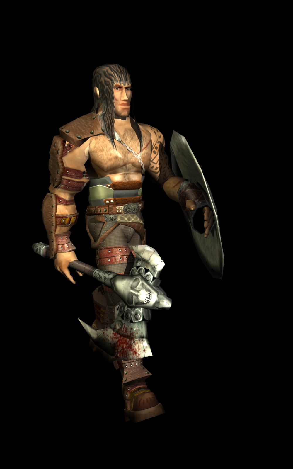 Warrior Low-poly 3D model_12