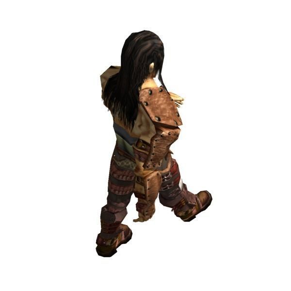 Warrior Low-poly 3D model_7