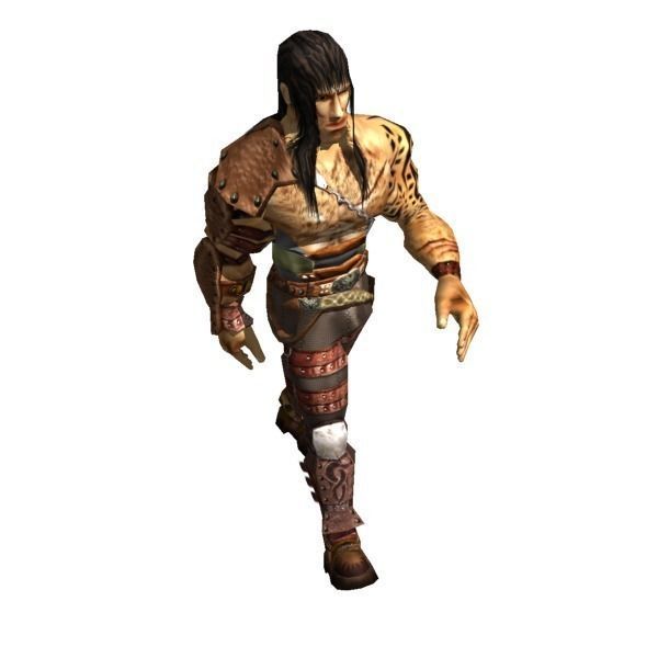 Warrior Low-poly 3D model_4