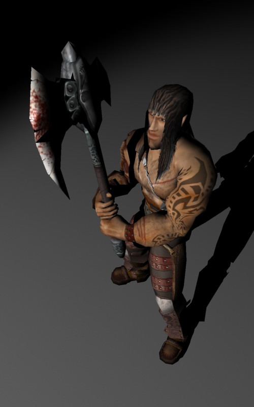 Warrior Low-poly 3D model_9