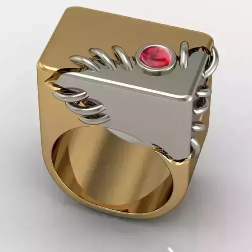MFS gold ring with stone
