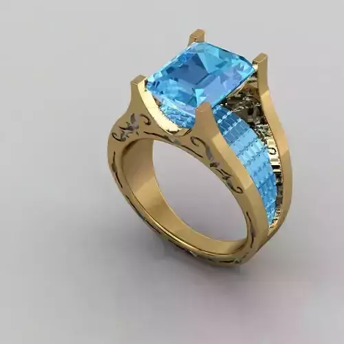MFS gold ring with topaz stone