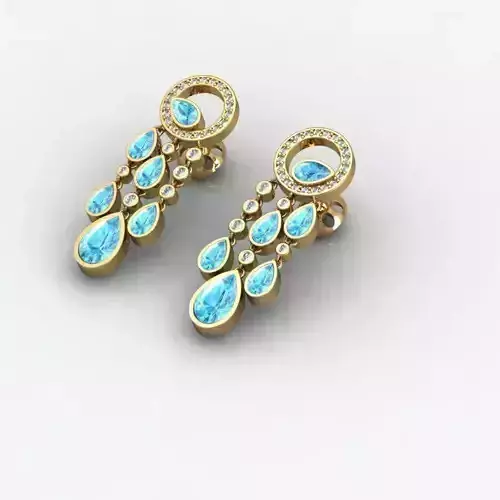 MFS peacock earrings with sapphires and diamonds