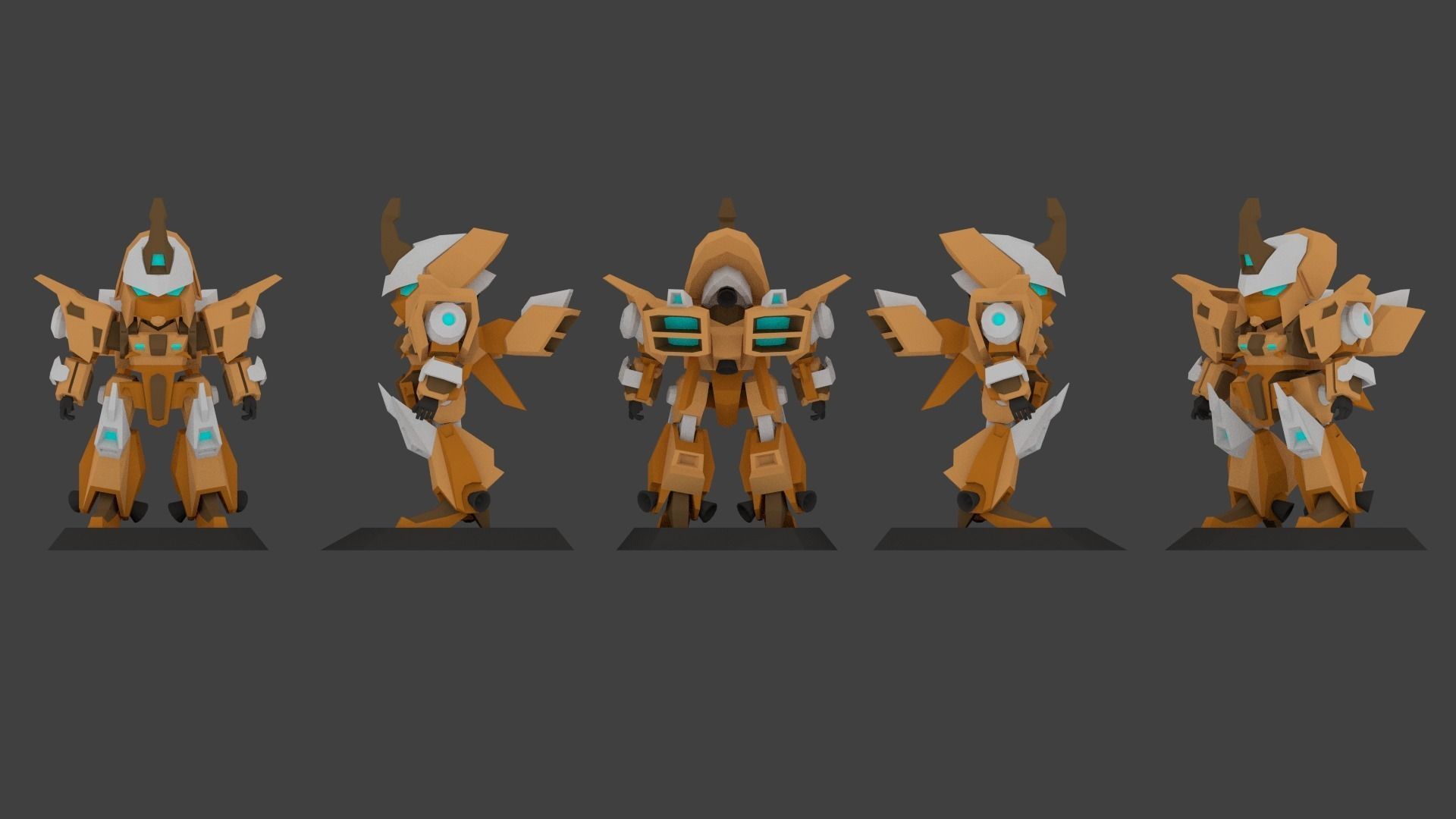 Super Mecha 2 - Gorean of Code Name F41VDI Low-poly 3D model_0