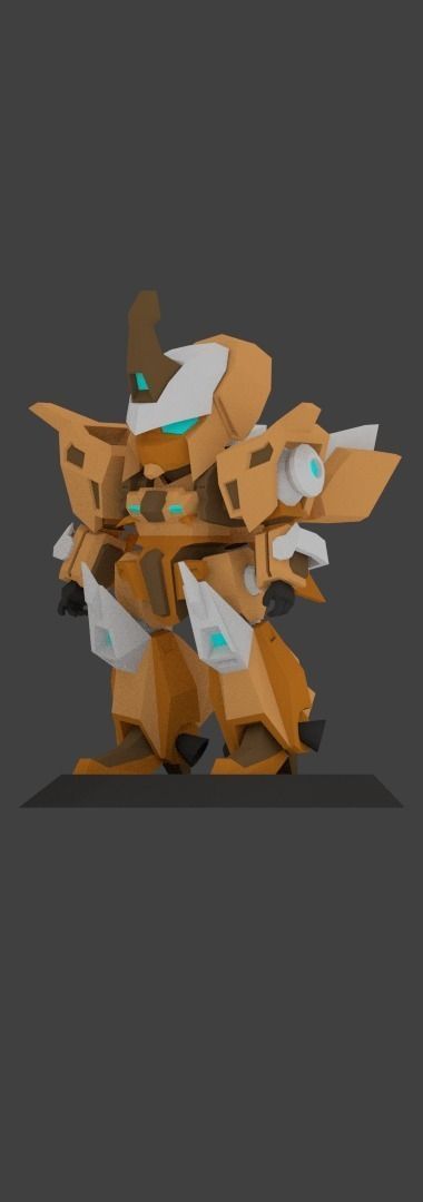 Super Mecha 2 - Gorean of Code Name F41VDI Low-poly 3D model_4