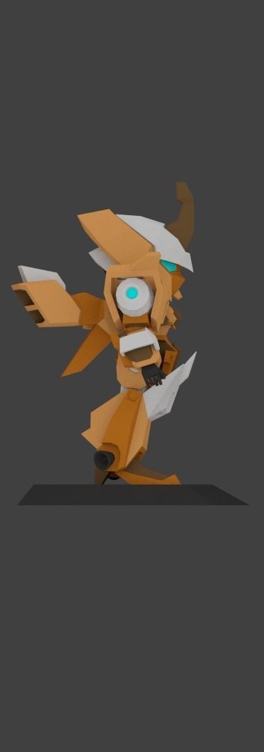 Super Mecha 2 - Gorean of Code Name F41VDI Low-poly 3D model_2