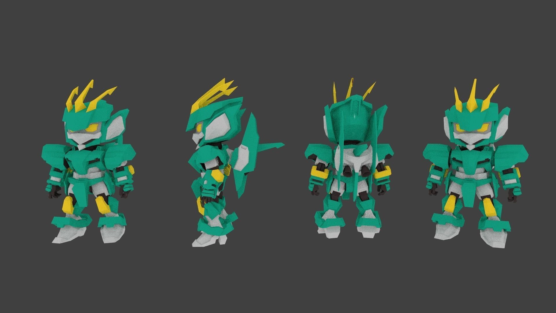 Super Mecha 1 - Bysreg of Code Name B3Y12 Low-poly 3D model_0
