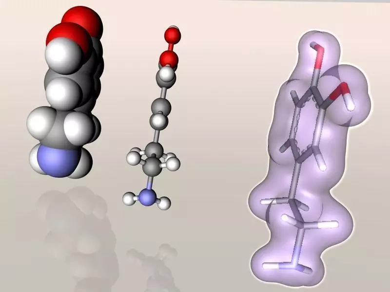 Dopamine molecule 3D model_0