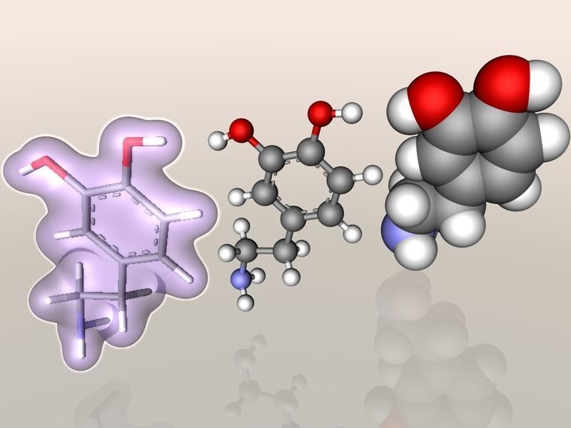 Dopamine molecule 3D model_8
