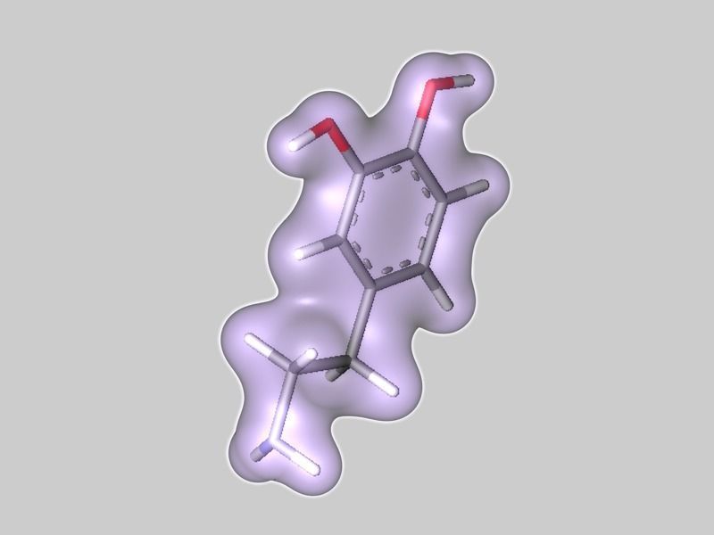 Dopamine molecule 3D model_2
