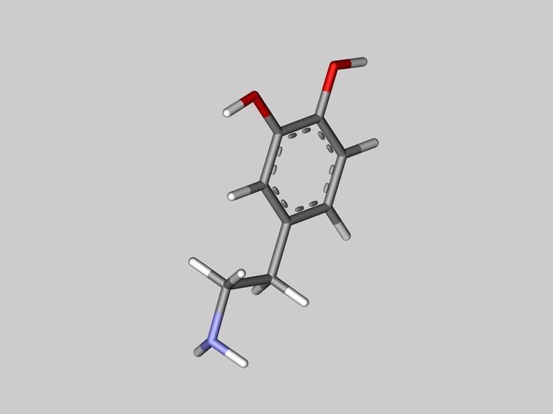 Dopamine molecule 3D model_3