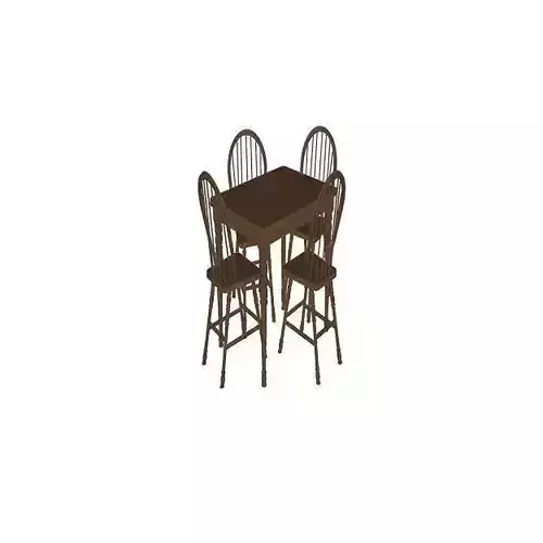 Wooden dining table Free 3D model