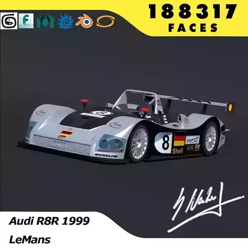 Audi R8R 1999 Le Mans 3D model