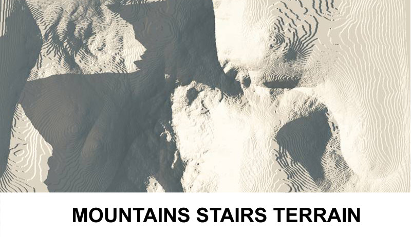 3d Terrain Mountains with stairs 3D model_1