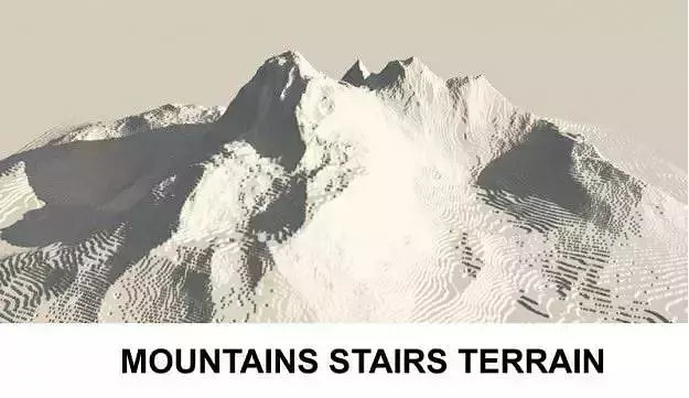 3d Terrain Mountains with stairs