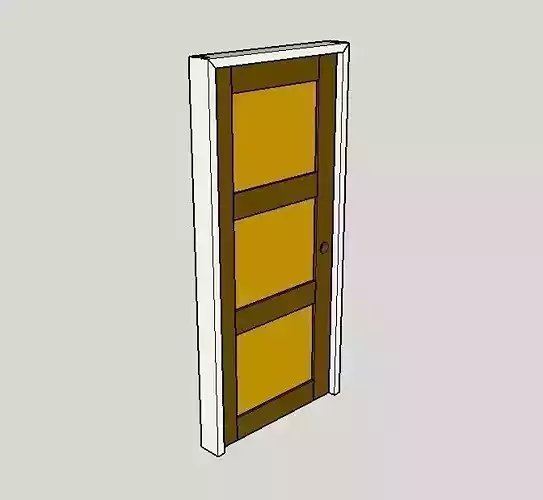 Solid Door Panel 3D model