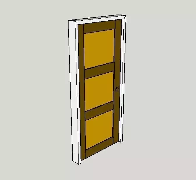 Solid Door Panel 3D model_0
