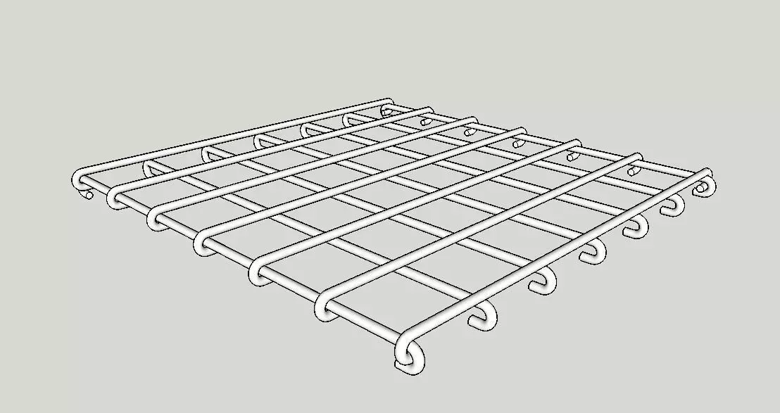 footing steel mat Free 3D model_0