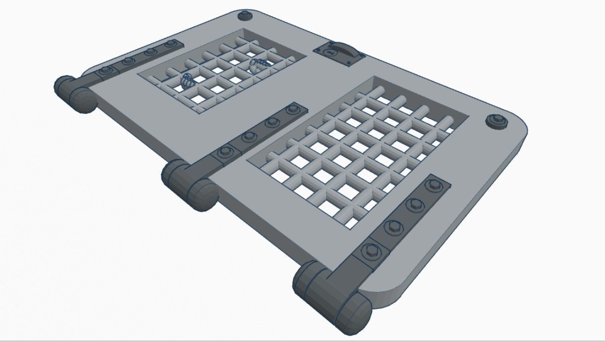 Guitar Backplate Dungeon Door 3D print model_3