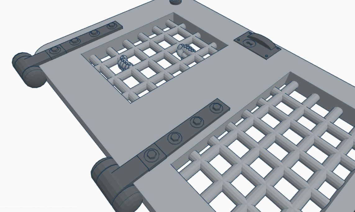 Guitar Backplate Dungeon Door 3D print model_5
