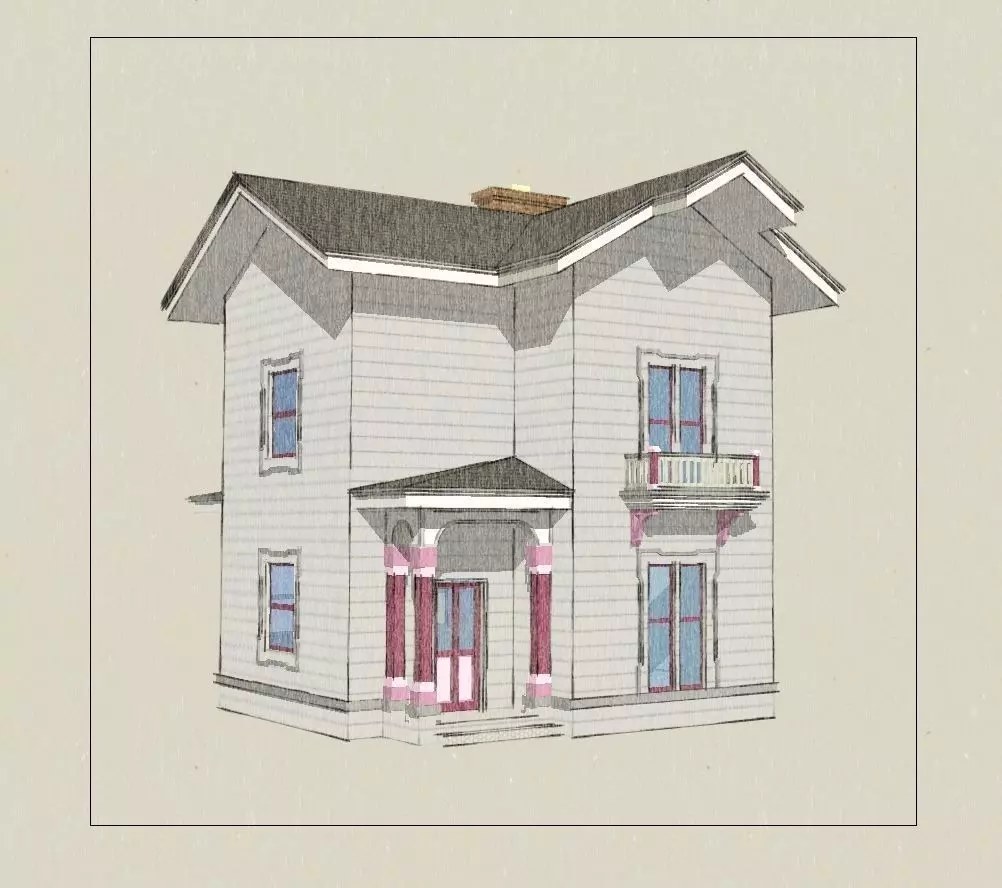 Victorian Style Home Free low-poly 3D model
