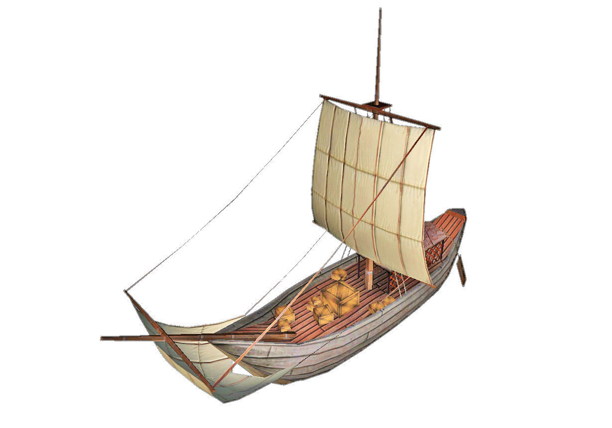 Roman Ship Low-poly 3D model_0