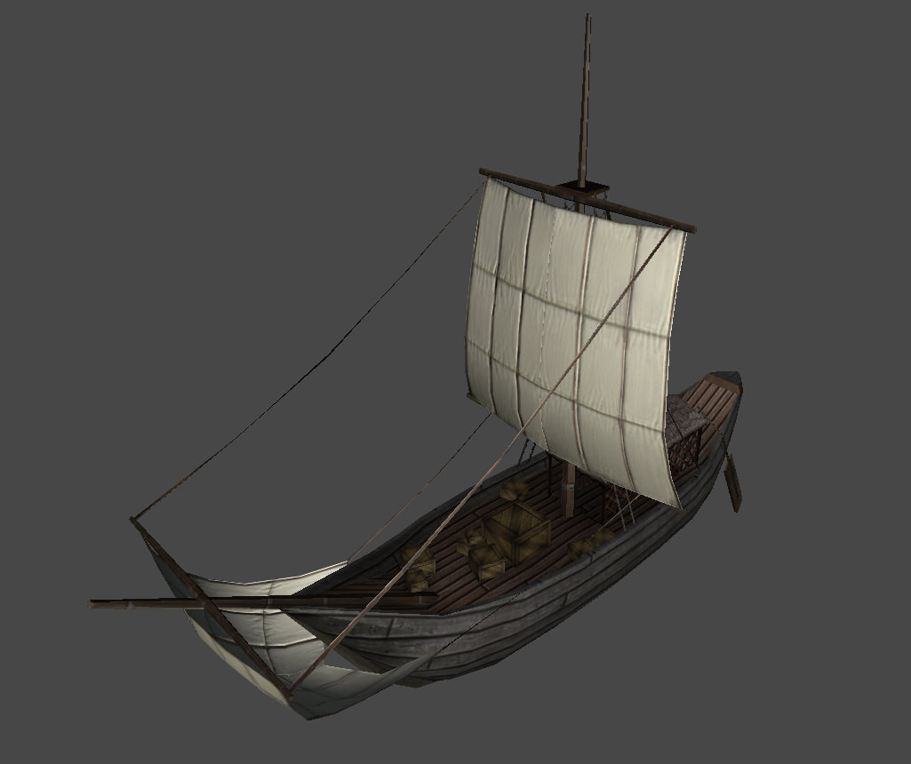 Roman Ship Low-poly 3D model_1