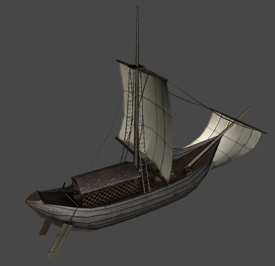 Roman Ship Low-poly 3D model_2