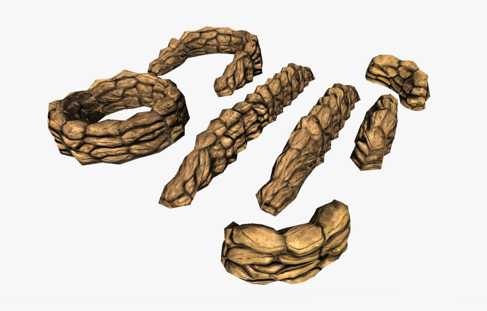 Sandbags Covers Low-poly 3D model_0