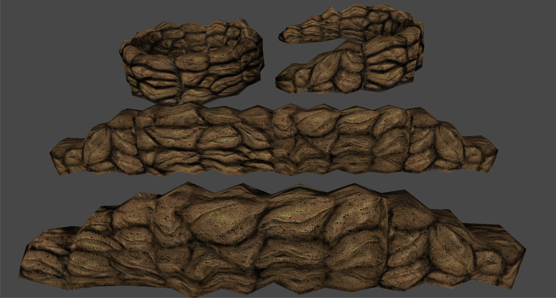 Sandbags Covers Low-poly 3D model_6