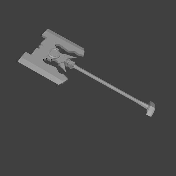 Troll axe Low-poly 3D model_3