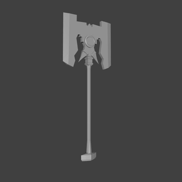 Troll axe Low-poly 3D model_1