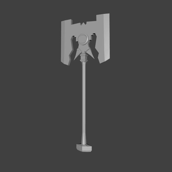 Troll axe Low-poly 3D model_4